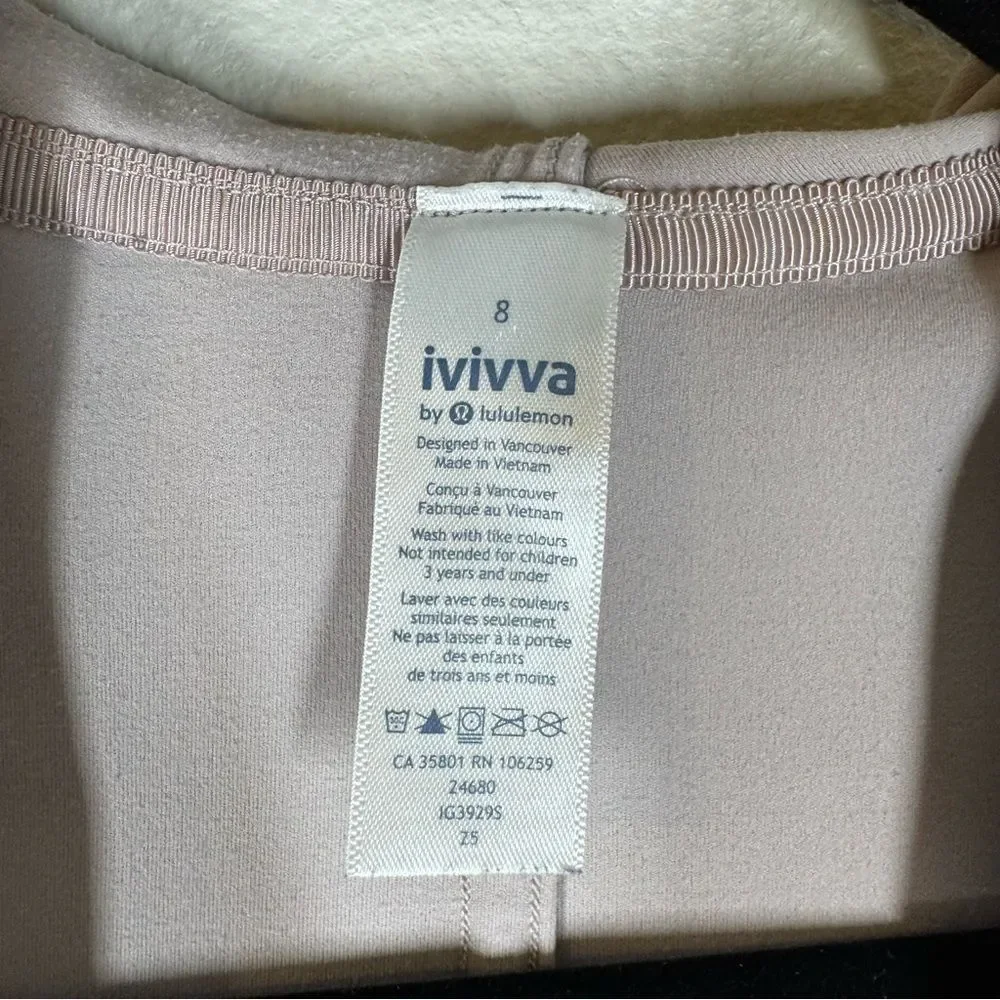 Ivivva Girls Lululemon Hooded Cardigan Wrap Baby Pink Pockets Size 8